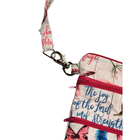 Crossbody bag purse butterflies birds feathers adjustable removable strap - Picture 9 of 15